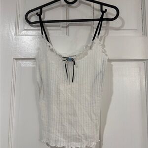 FLORAL BOW RUSTIC RIBBED TOP